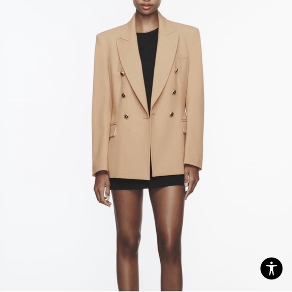 ZARA TAILORED DOUBLE BREASTED BLAZER - Picture 4 of 9